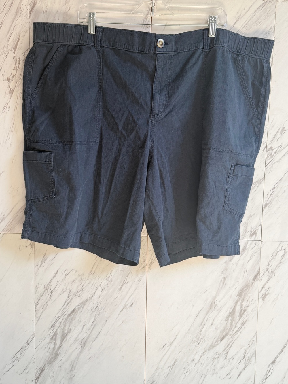 3/$50 NWT Sonoma Ultra-Comfort Waistband Bermuda Shorts 24W Plus Hale Navy Blue